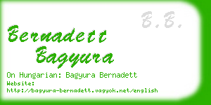 bernadett bagyura business card